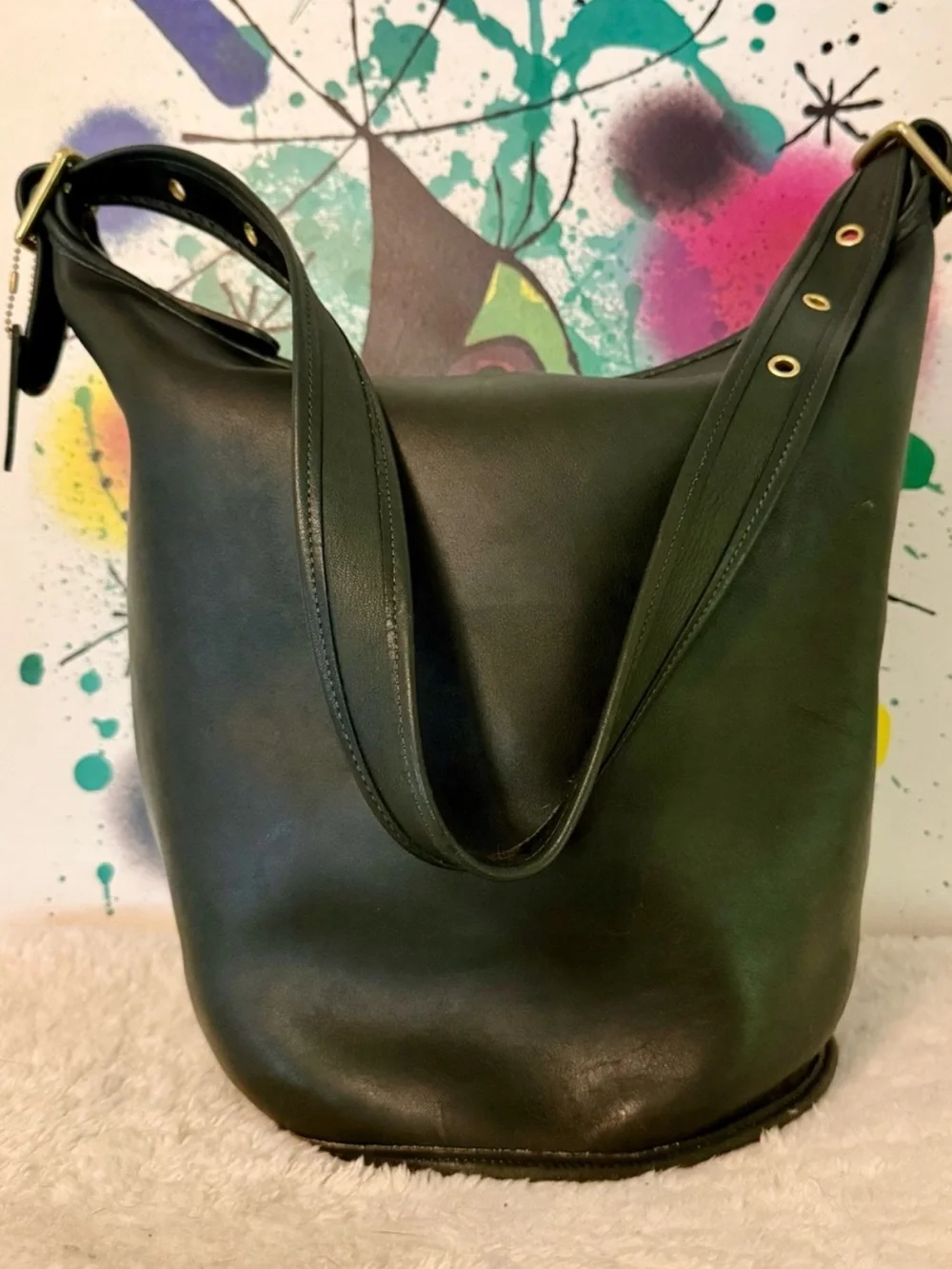 RARE! Vintage Coach Legacy XL Duffle, #9085 in BottleGreen, Mint Condition